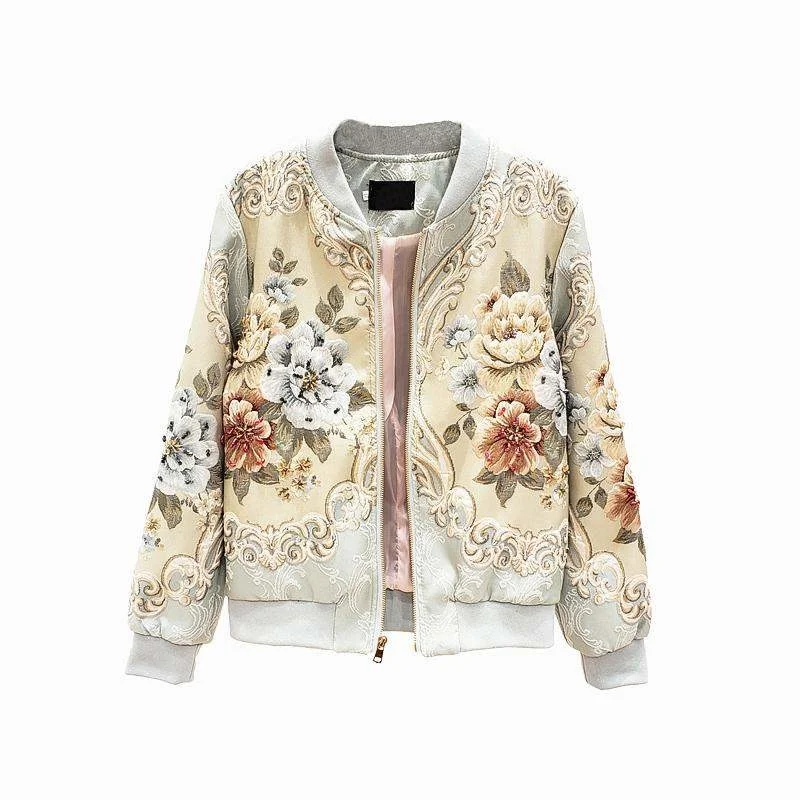 

Autumn Winter Outwear Jackets Women's Vintage Gold Line Jacquard Beading luxury Tops basic jacket Coat Jackets outerwear & coats