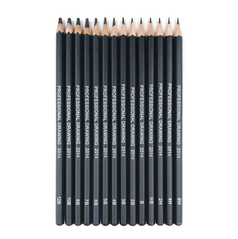 

14 pcs/set Professional Sketch Drawing Pencil Set HB 2B 6H 4H 2H 3B 4B 5B 6B 10B 12B 1B Painting Pencils Stationery Supplies
