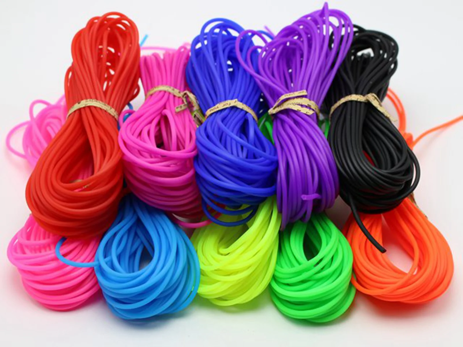 100 Meter 2mm Soft Hollow Rubber Tubing Jewelry Cord Cover Memory Wire 10 Color