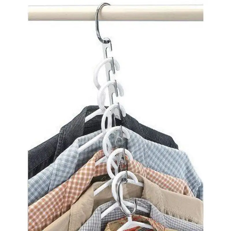 

6 Pcs Clothes Hanger Holders Save Space Wardrobe Clothing Organizer Racks Hangers for Clothes Home Organizer