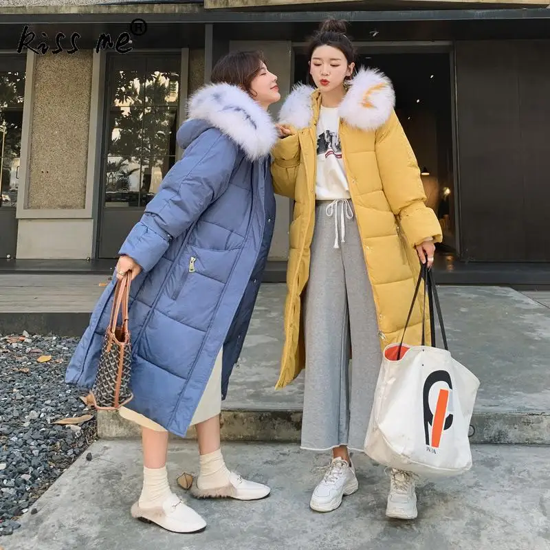 Трендовая длинная Стильная парка с капюшоном однотонная модная уличная пуховая