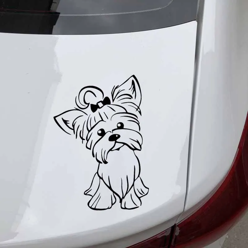 

JuYou Funny Stickers Exterior Accessories Yorkshire Terrier Pup Doggy Yorkie Decal Car Sticker Cute Dog Car Window Decorative