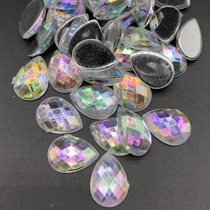 50 шт. 10x14mmCrystal NailFat капли воды камни AB Маникюр нейл-арта украшения с