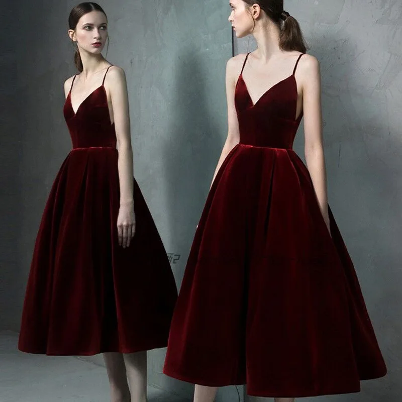 Размера плюс элегантное бархатное женское вечернее платье с V образным вырезом