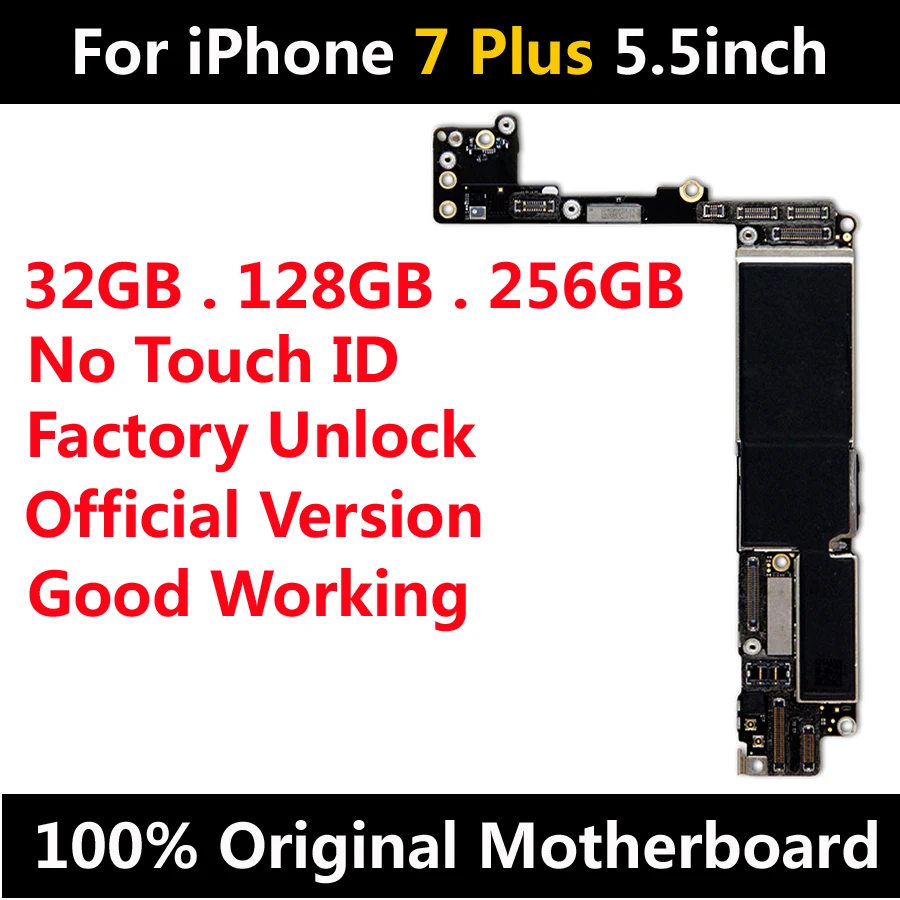 Новое поступление, оригинальная материнская плата для iPhone 7 Plus, 5,5 дюймов, Заводская разблокировка, материнская плата без Touch ID с чипами, логическая плата IOS