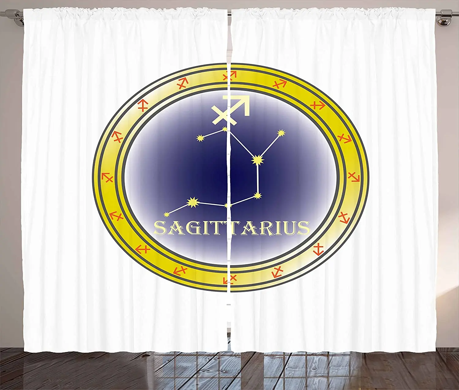 

Zodiac Sagittarius Modern Blackout Curtain For Living Room Decoration Hanging Window Curtains For Bedroom Drapes