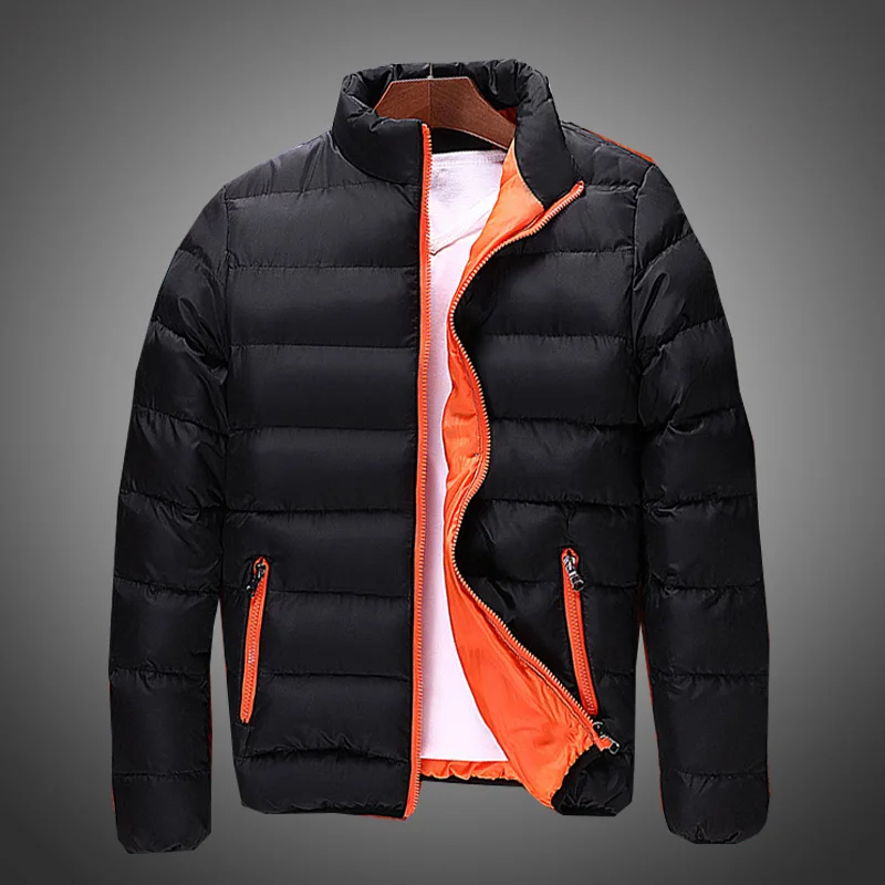 Теплая зимняя парка для мужчин 2019 модные однотонные Толстые мужские куртки и