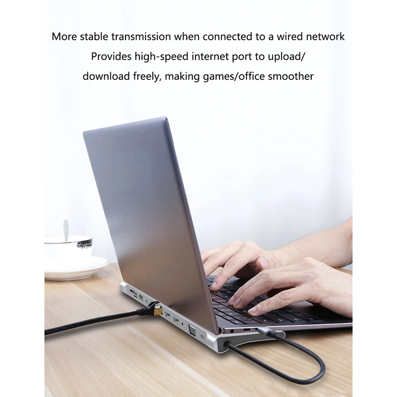 

12 in 1 Stable MST Multi Screen Notebook Dock Type C to HDMI + VGA + USB HUB Dual HDMI