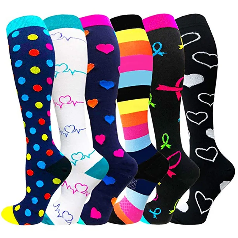 Compression Socks Women Men Knee High Nurse Medical Edema Diabetes Varicose Veins Marathon Running Sports Socks 30 Mmhg