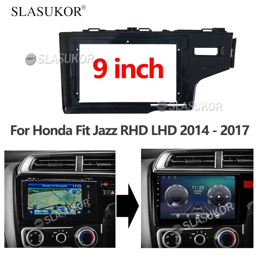 9-дюймовый аудио фитинг для Honda Fit Jazz 2014 2015 2016 2017 2018 RHD LHD GPS стерео панель монтаж