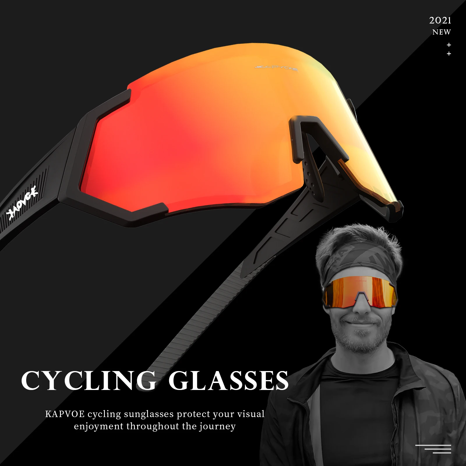 

2022 Kapvoe Outdoor Cycling Glasses for Men Sports UV400 Protection Goggles Sunglasses Women Mirror Color Lens MTB Accessories