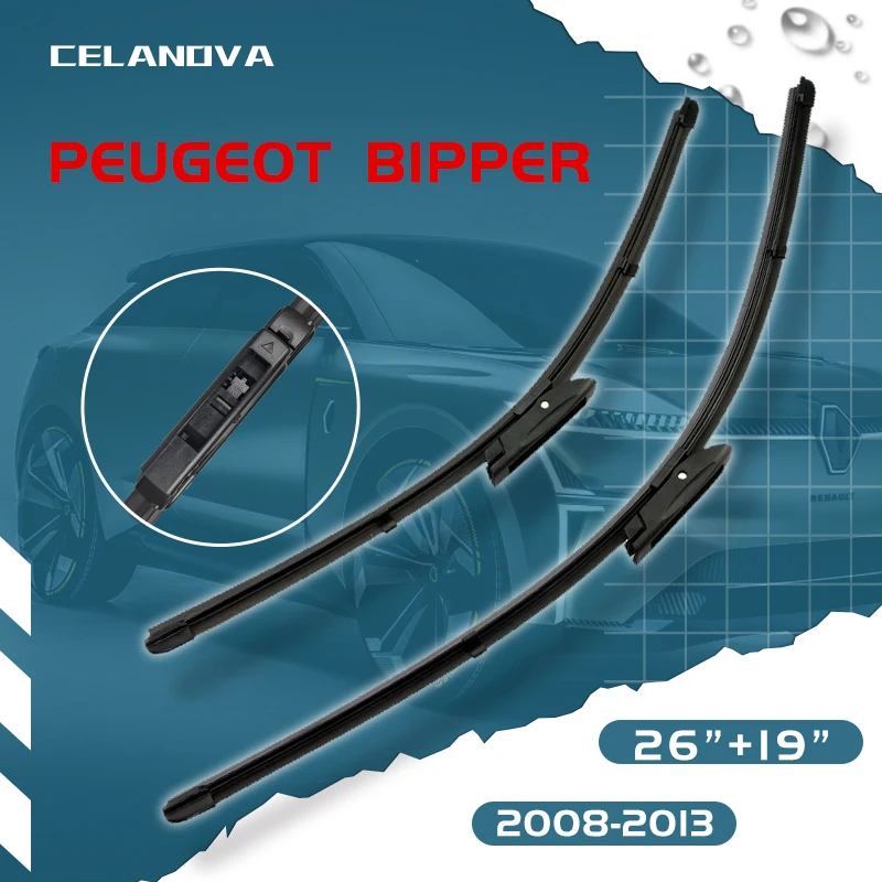 

Автомобильная Щетка стеклоочистителя CELANOVA для Peugeot Bipper 2008-2013 26 дюймов + 19 дюймов, резиновый стеклоочиститель для лобового стекла