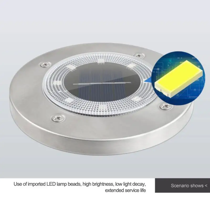

8 LEDs Ground Light Solar Powered Garden Landscape Lawn Lamp Buried Light Outdoor Road Stairs Decking Light With Light Sensor