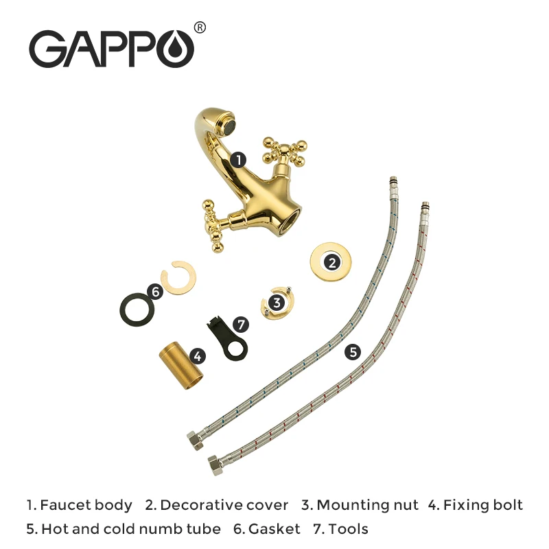 GAPPO Gold Basin Faucet bathroom basin mixer water tap waterfall faucet Hot &amp Cold Water torneira |