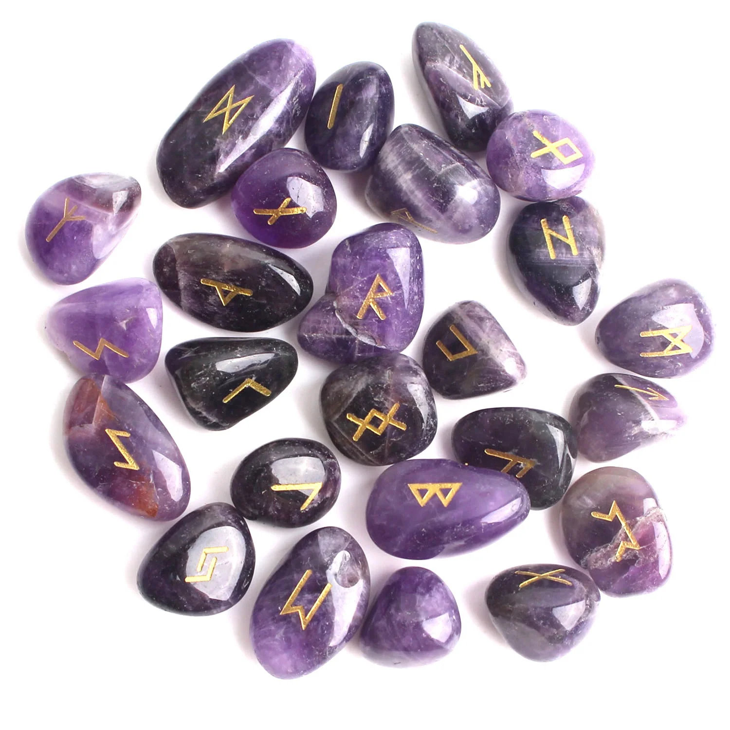 25 шт. натуральная Лапка аметист кристальная Руна фиолетовые руны гадание