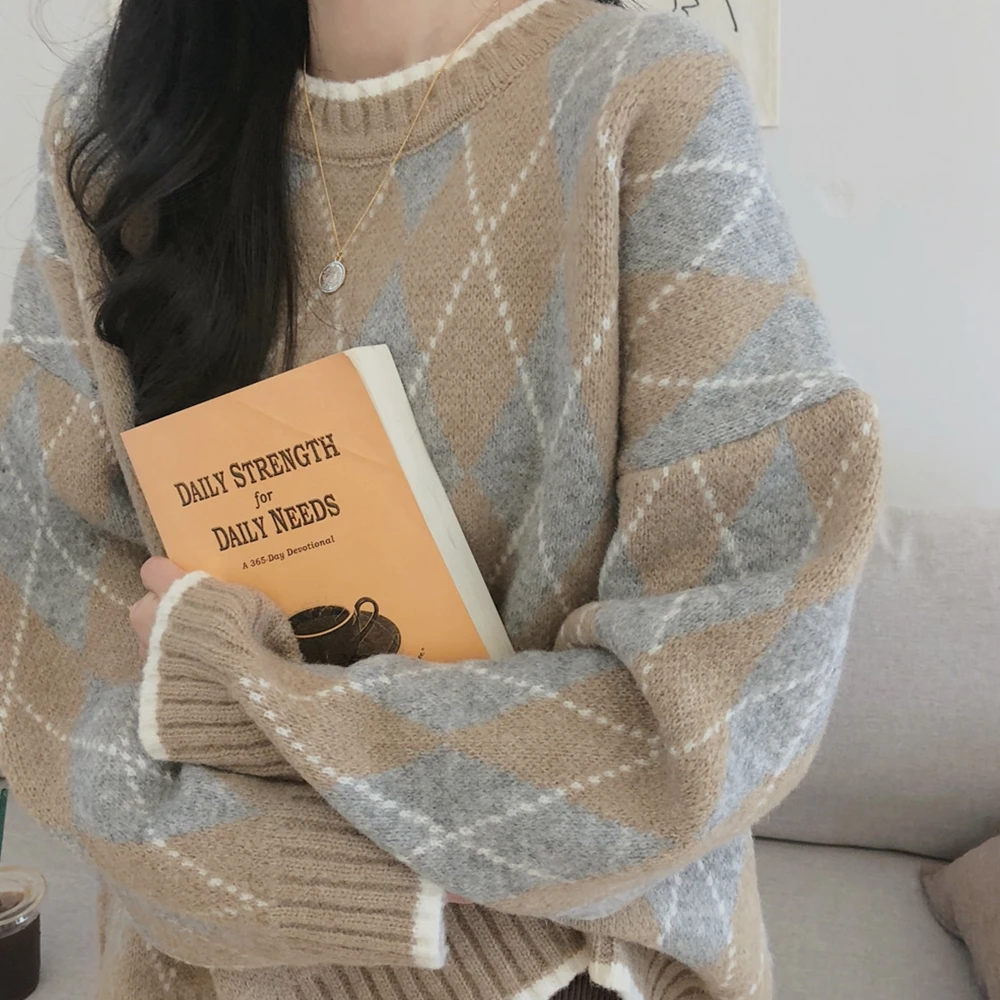 

WITHZZ Women's Autumn Winter Pullover Sweater Loose Elegant Tops Thick Sweater