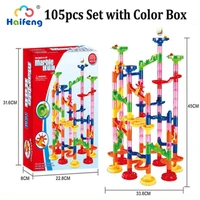 105 Pcs Construction Marble Pipe Building Blocks Toys Game Marble Run Maze Set Insert Type Assembling Toy for Kids Boys Girls