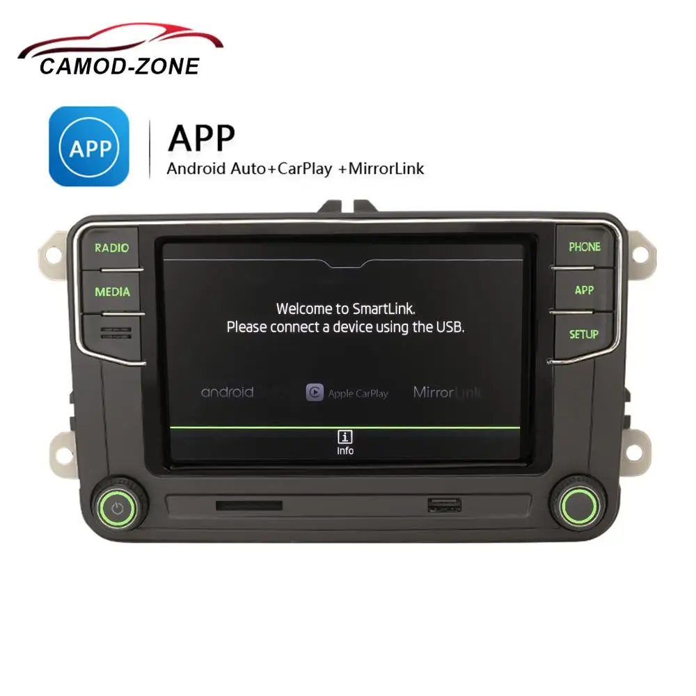 $246.99 Green Light Noname RCD360 PRO Android Auto Carplay 2 din Green Menu MIB Car Radio New 6RD 035 187B For VW Volkswagen Skoda