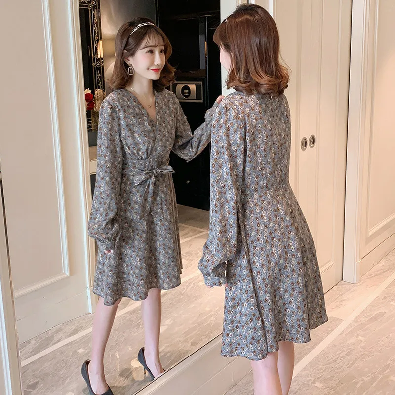 

Chiffon 2020 New Arrive Summer Spring Maternity Dress Woman Casual Print Large Size Dresses Pregnant Woman Maternity Clothing