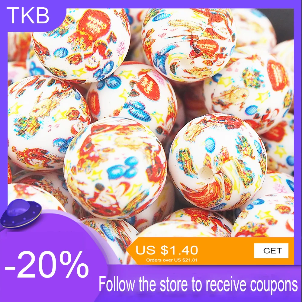 

TKB Baby Toys 100pcs Silicone Christmas Bead Teeth Health Bpa Free Pacifier Chian Clip Babies Accessories Newborn For Teeth Care