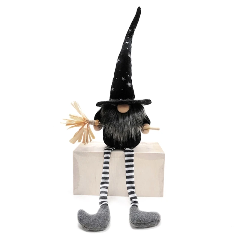 

Halloween Witch Gnome Ornaments Handmade Tomte Swedish Gnome Nisse Scandinavian 87HA