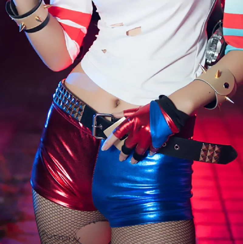 2016 Arkham Game Disfraces для взрослых Harajuku Sudaderas Mujer Harley Quinn отряд самоубийц шорты девочек