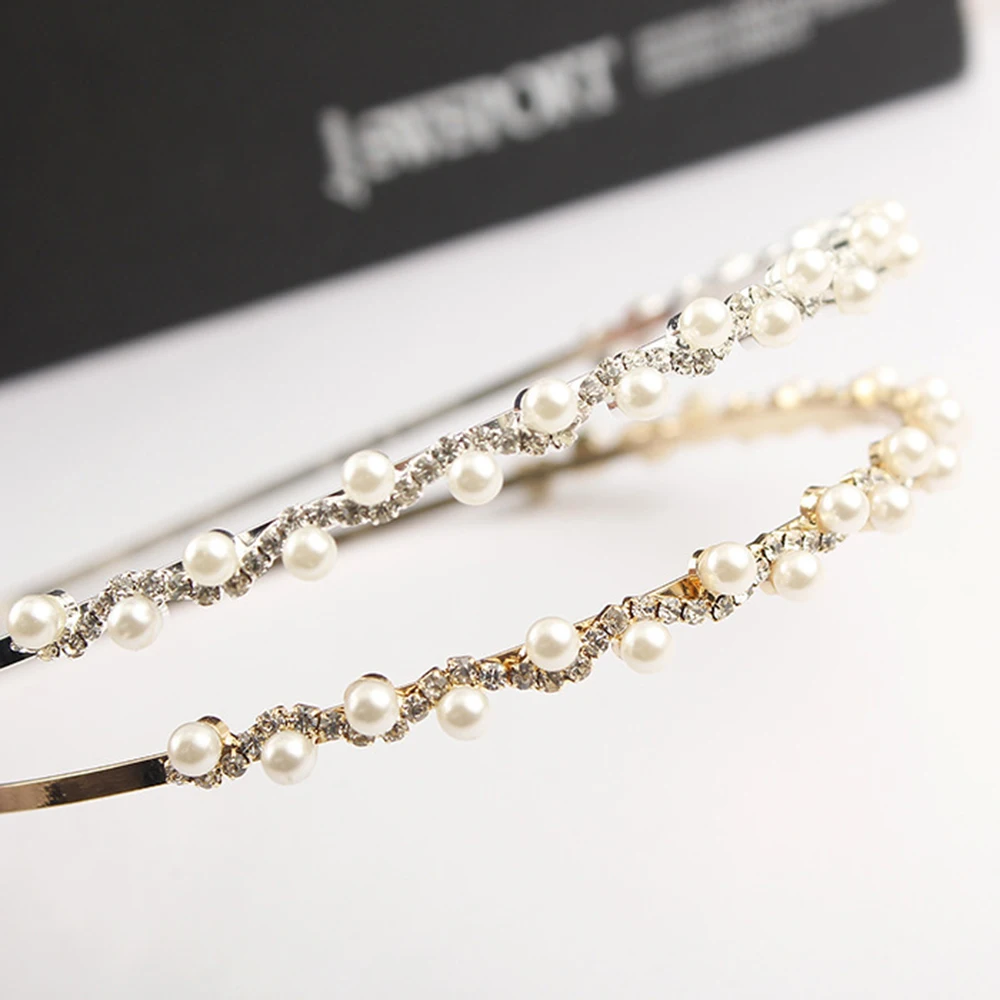 Модная новинка жемчужная повязка для волос женщин аксессуары роскошная длинная