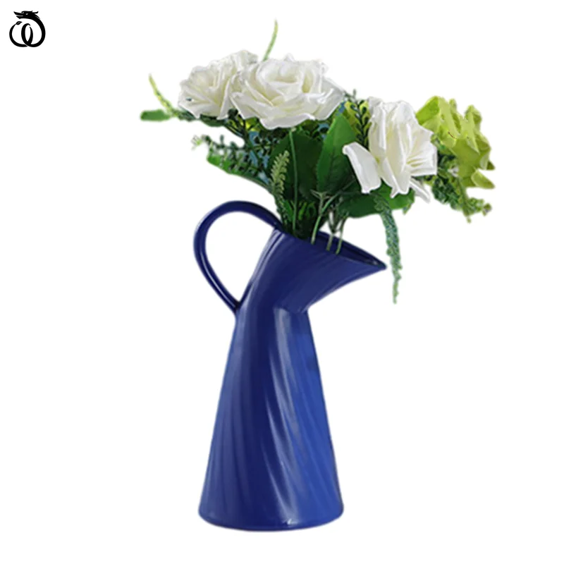 

Современный домашний декор абстрактная оригами форма чайника керамическая ваза для цветов для интерьера фигурки для гостиной декоративны...