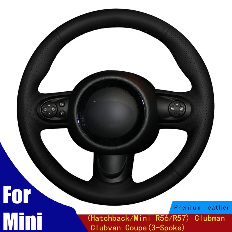 

Car Steering Wheel Cover Black PU Artificial Leather For Mini(Hatchback/Mini R56/R57) Clubman Clubvan Coupe(3-Spoke) Braid