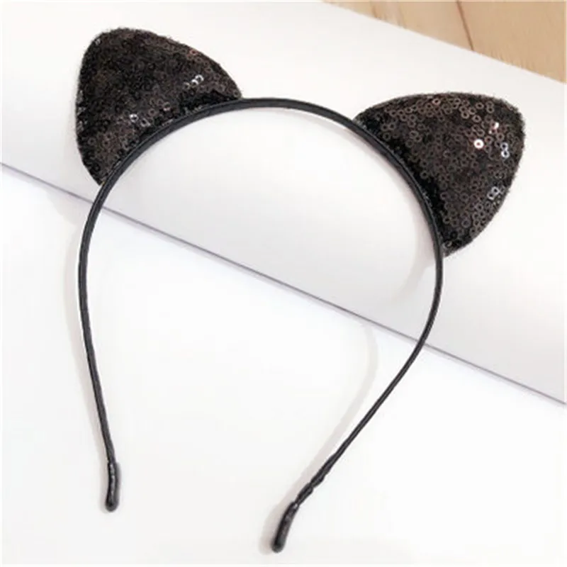 Мультяшная повязка на голову для детской площадки Яркая блестящая с кошачьими