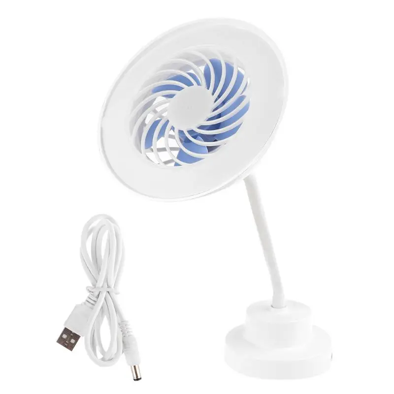 

2in1 USB Powered Desk Fan Lamp 3 Speeds Adjustable with Finger Sensor Switch Table Fan LED Light for Camping Home Office LXAB