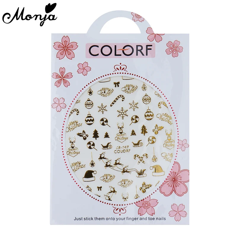 Monja ногтей Рождественская серия Стикеры снеговик рождественские Кепки Леггинсы