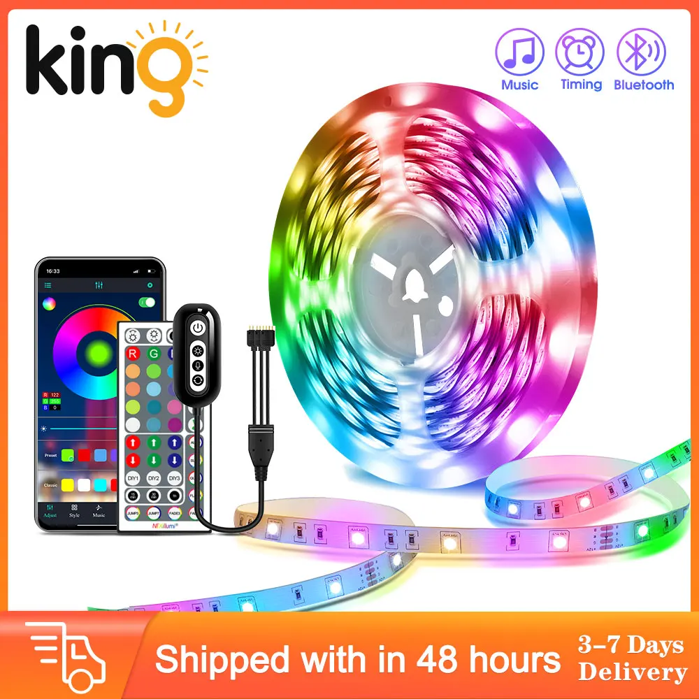 LED Light Strip, Music Synchronized  Color Changing  RGB5050 ,Phone App Remote Control , LED Light Rope RGB Led tape 6M 12M 15M