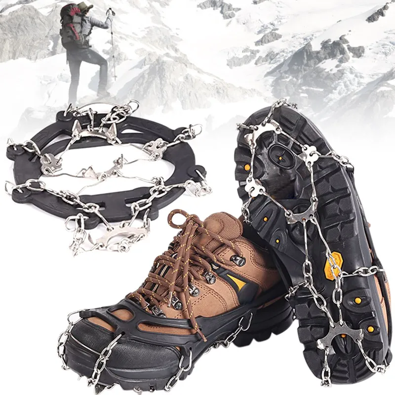 

Newly Snow Grip Cleat Over Shoe Boot Cleat Rubber Spikes Anti Slip 10 Steel Studs Crampons Footwear S66