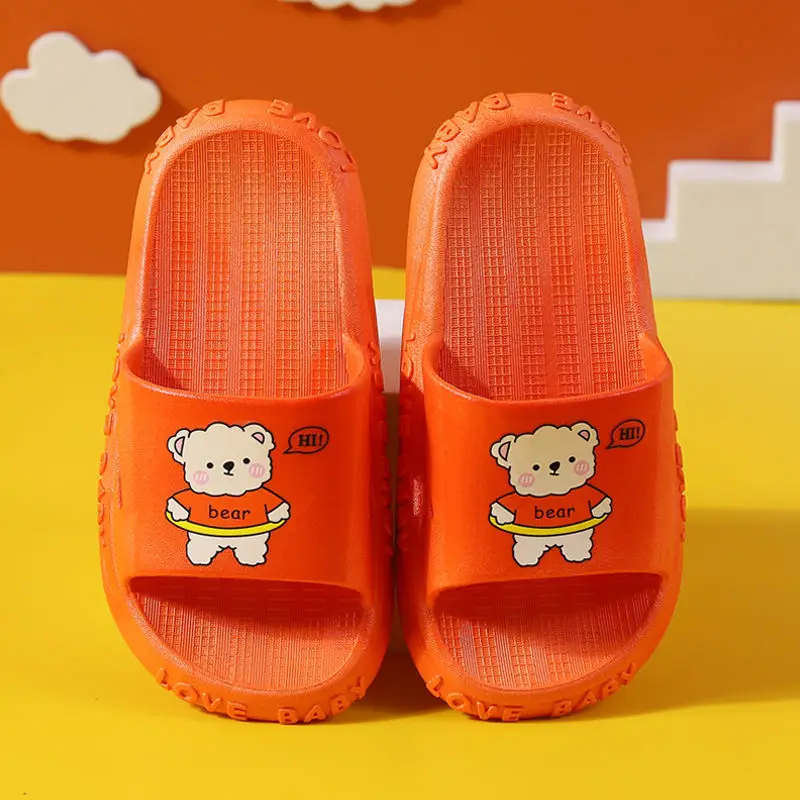 Детская нескользящая обувь Teddy Bear домашние Тапочки для ванной летняя Милая