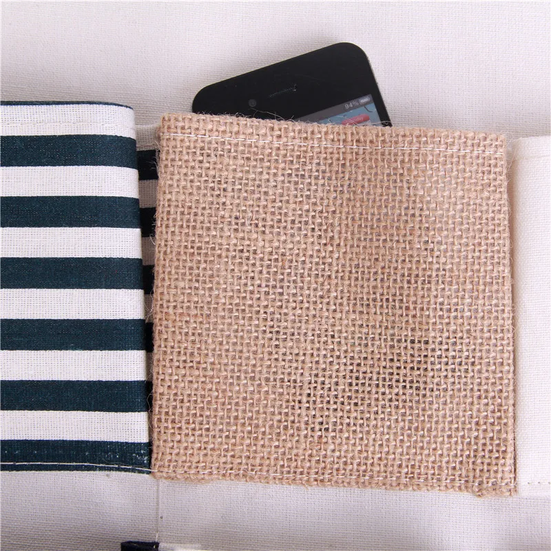 

Red 13 Pockets Living Room Jute Stitching Wall Hanging Bag Creative Fabric Sundries Pouch Bedroom Home Storage Organizer