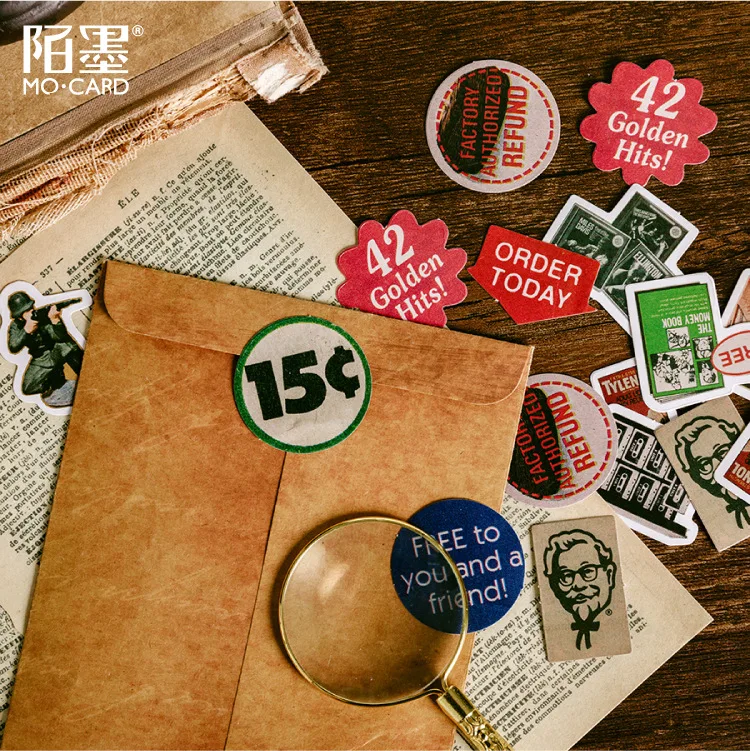 

45 Pcs American Cut Painting Japanese Stationery Stickers Kawaii Diary Paper Sticker For Decoration Diary Scrapbooking