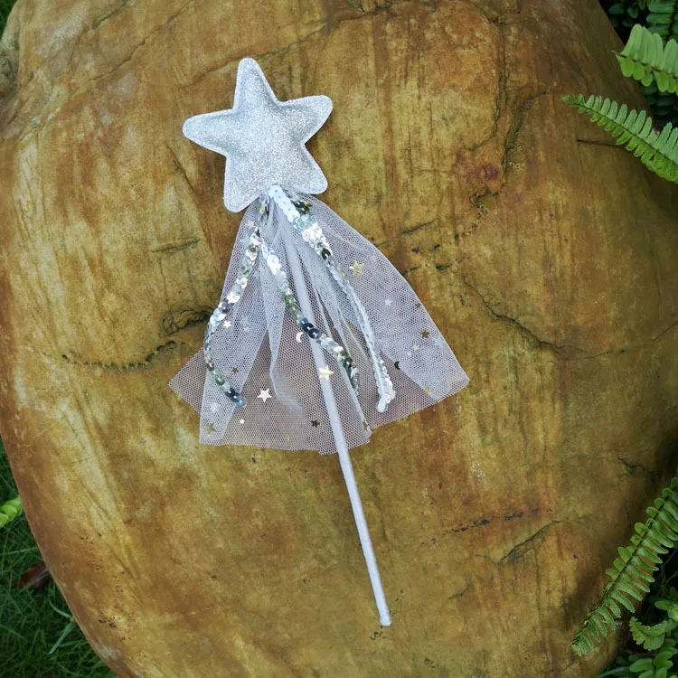 

Soft Star Shape Mesh Magic Angel Fairy Wands Sticks Costume Props Party Favor home decor wedding birthday