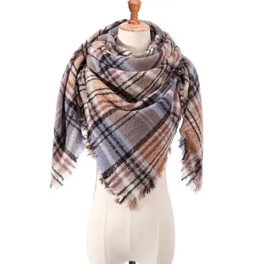 Cheapest New Women's Winter Triangle Scarf Plaid Warm Cashmere Scarves Female Shawls Pashmina Lady Bandana Wraps Blanket |
