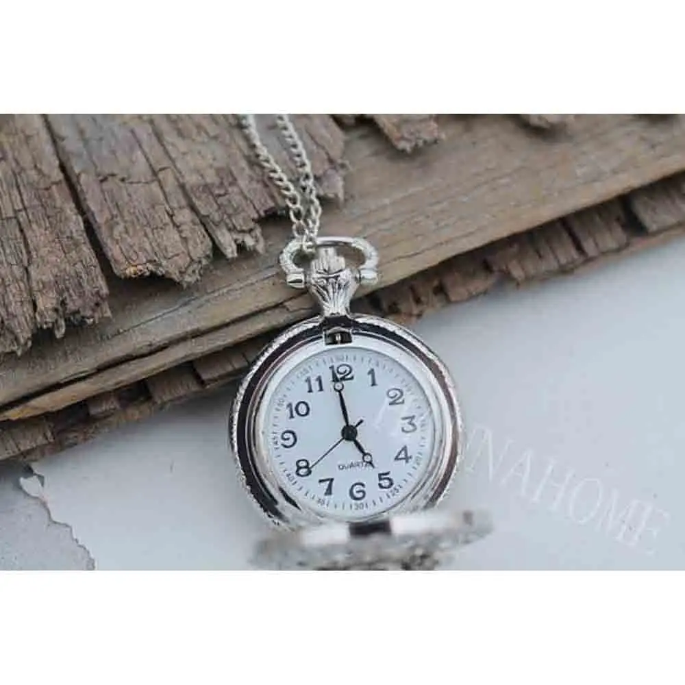 Серебряные карманные часы сделай сам Стальные кварцевые мужские в стиле