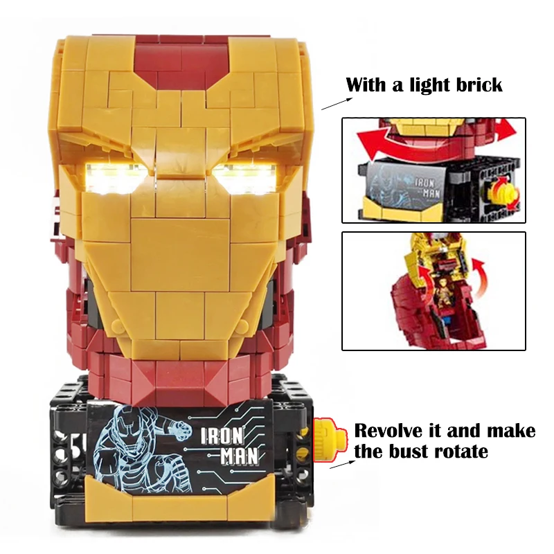 Набор из 768 предметов конструктор с изображением робота Железного человека