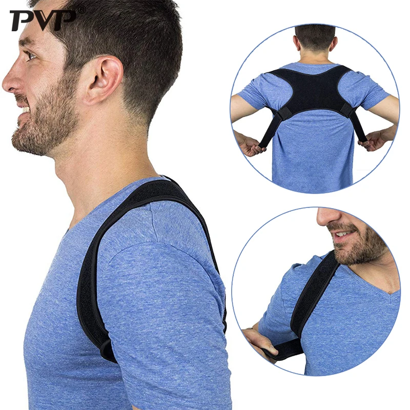 Корсет для спины черный корректор мужчин и женщин корсет коррекции осанки