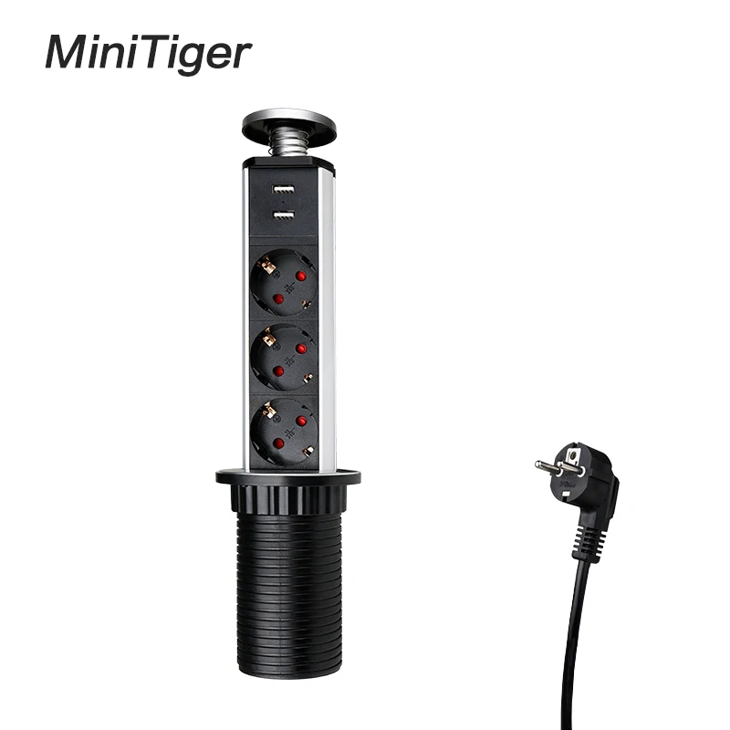 

Выдвижная розетка Minitiger 3 гнезда 2 USB