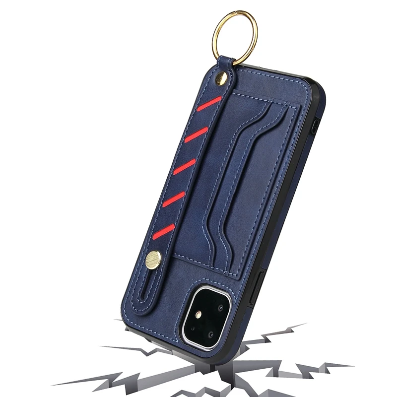 Кожаный чехол с ремешком на руку для iPhone 11 Pro Max 12 Mini X XS XR SE 2020 отделение карт сумка 6