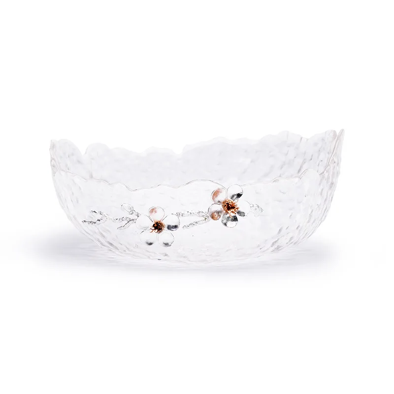 Стеклянная большая чаша для мытья чая инкрустированная Оловянная слива толстое