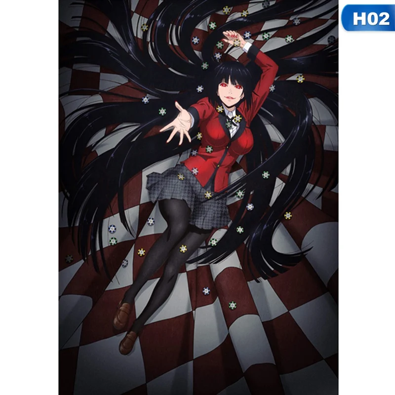 

30*42cm Anime Jabami Yumeko Kakegurui Gambaling School Wall Poster Scroll Cosplay Memorial Wall Sticker Bedroom Room