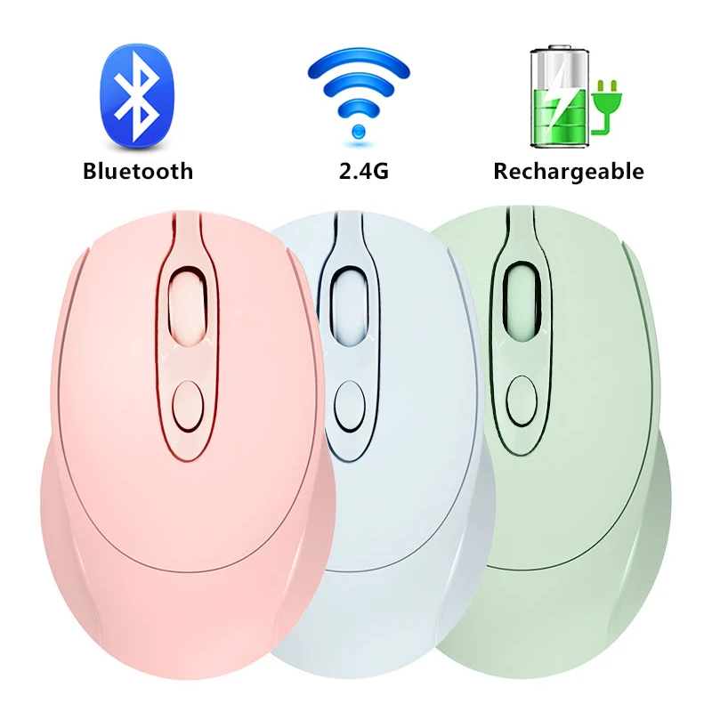 Беспроводная мышь перезаряжаемая Bluetooth бесшумная Wifi мыши USB эргономичная для ПК