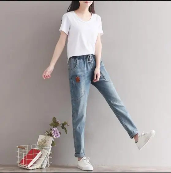 2019 зимние брендовые джинсы Для женщин шаровары штаны модные длинные Винтаж