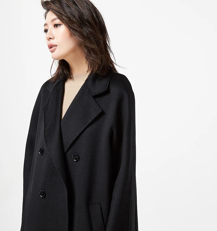 Зимнее и осеннее пальто женское Шерстяное Пальто 2019 зимнее модное черное