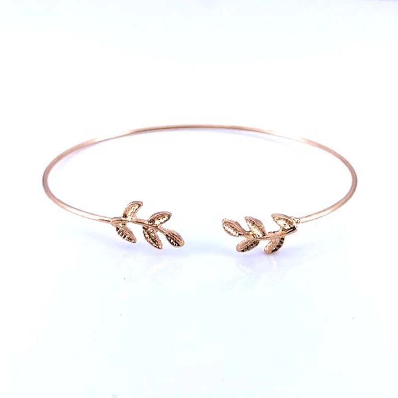 Простой браслет листок для женщин и девочек подарочные украшения милый